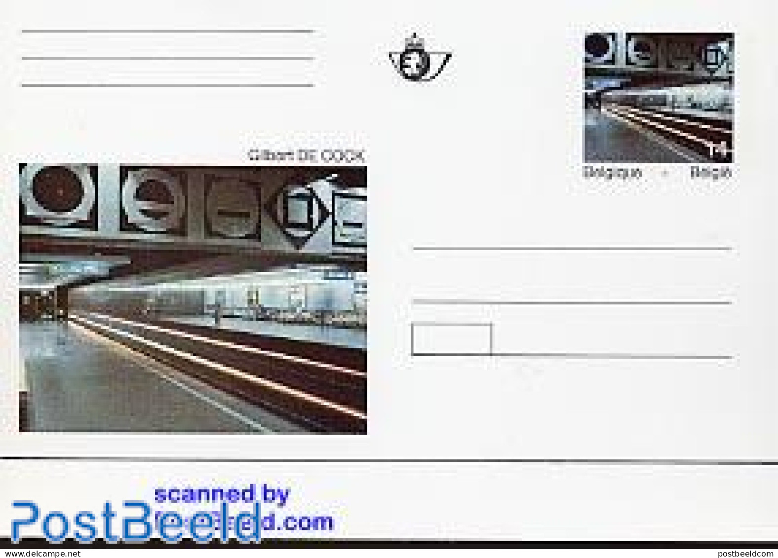 Belgium 1991 Postcard 14f,Gilbert De Cock, Unused Postal Stationary, Transport - Railways - Briefe U. Dokumente