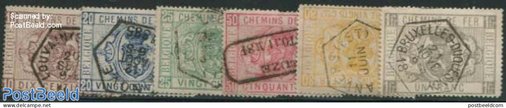 Belgium 1879 Railway Stamp Set Used With Railway Cancellations, Used Stamps - Usados