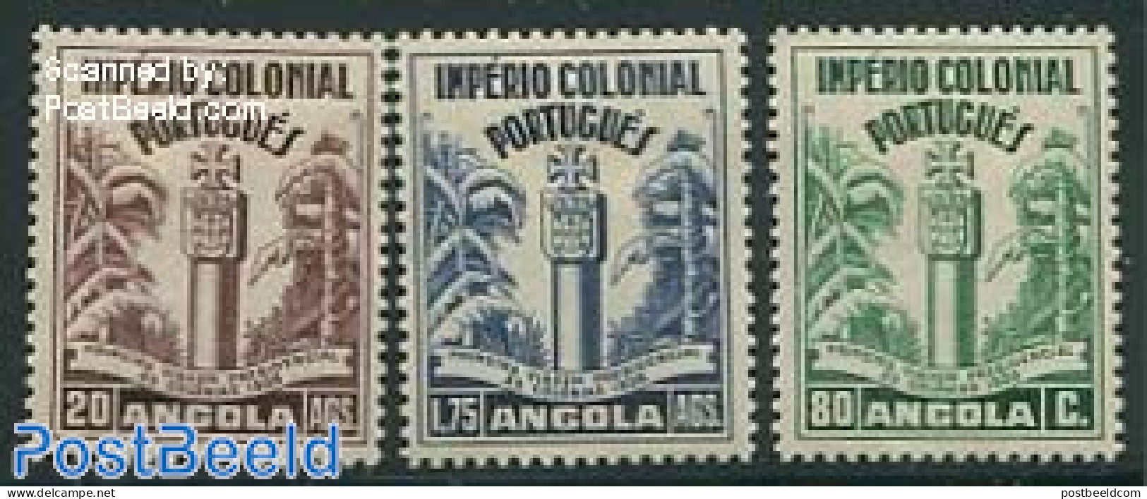 Angola 1938 President Carmona Visit 3v, Mint NH - Angola