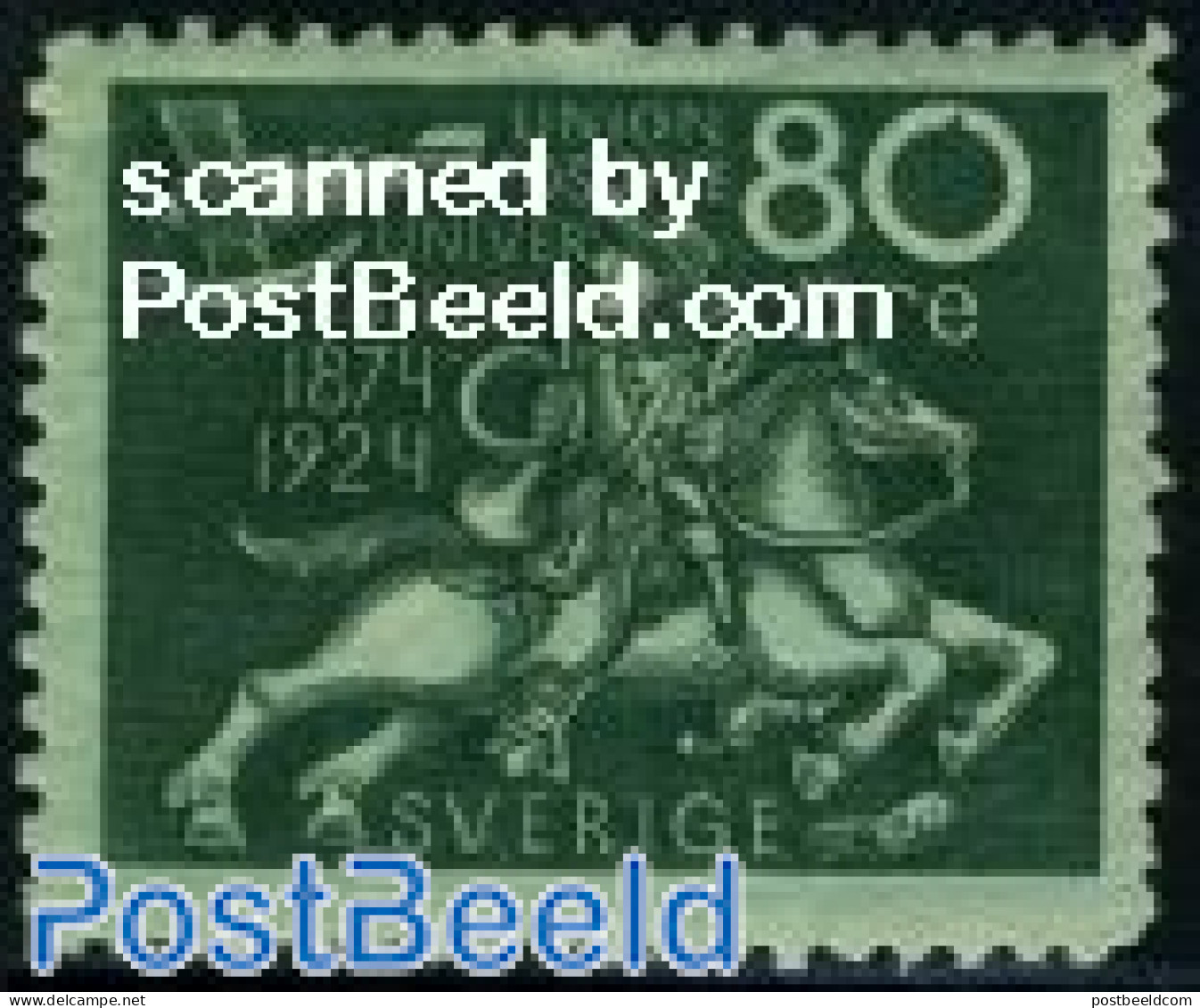 Sweden 1924 80o, Stamp Out Of Set, Unused (hinged), Nature - Transport - Aircraft & Aviation - Ongebruikt