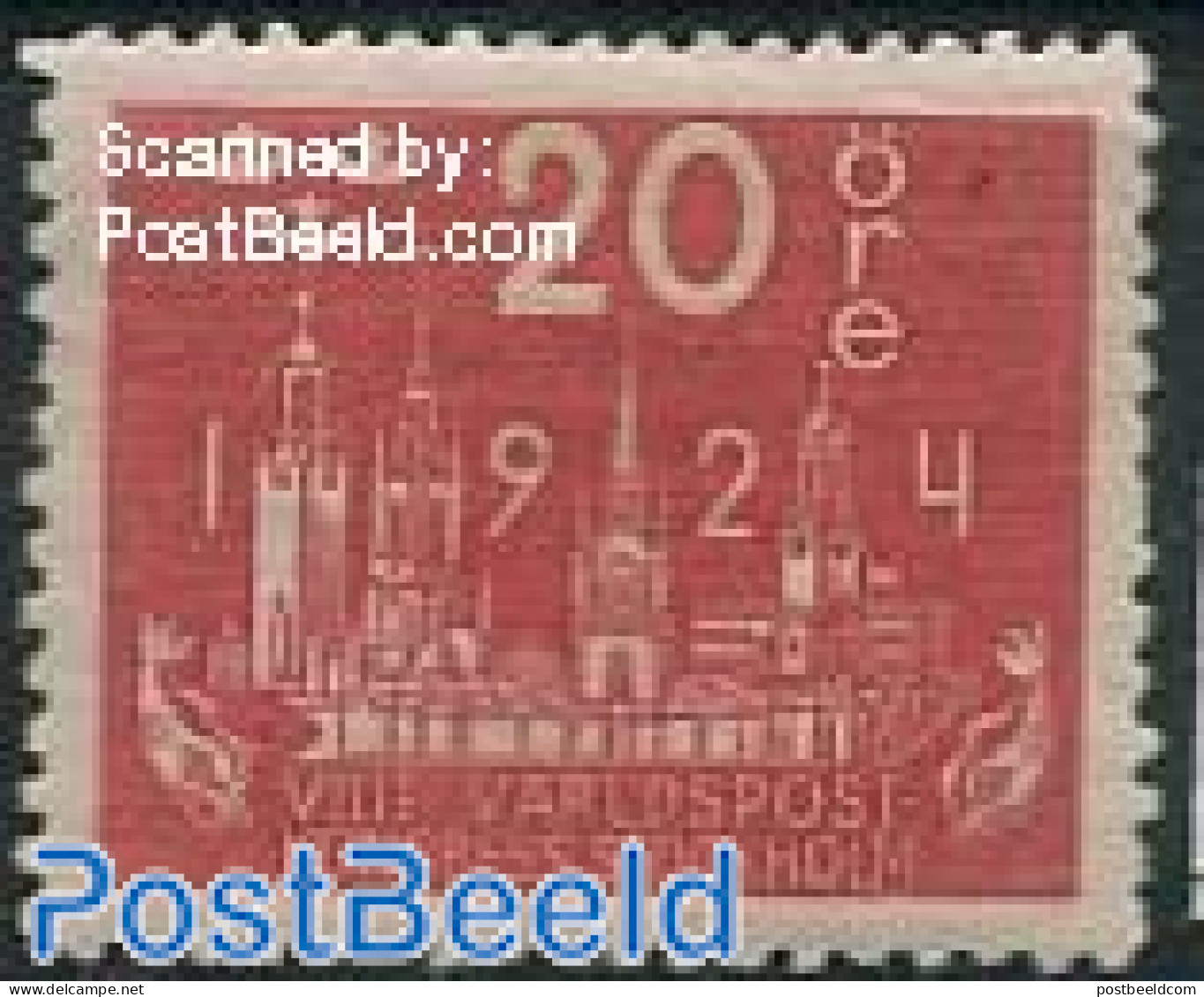 Sweden 1924 20o, Stamp Out Of Set, Unused (hinged) - Ongebruikt