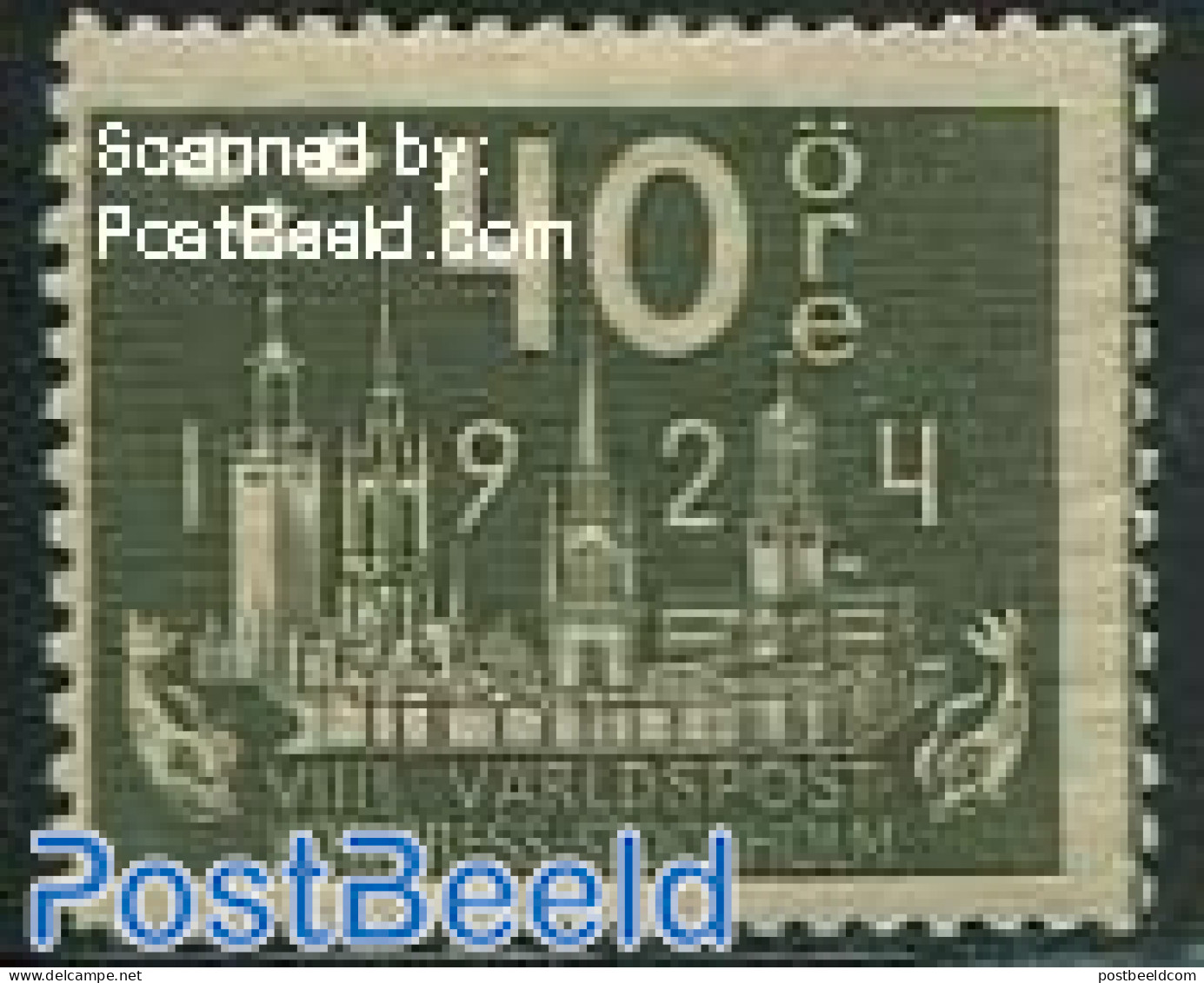 Sweden 1924 40o, Stamp Out Of Set, Unused (hinged) - Ongebruikt