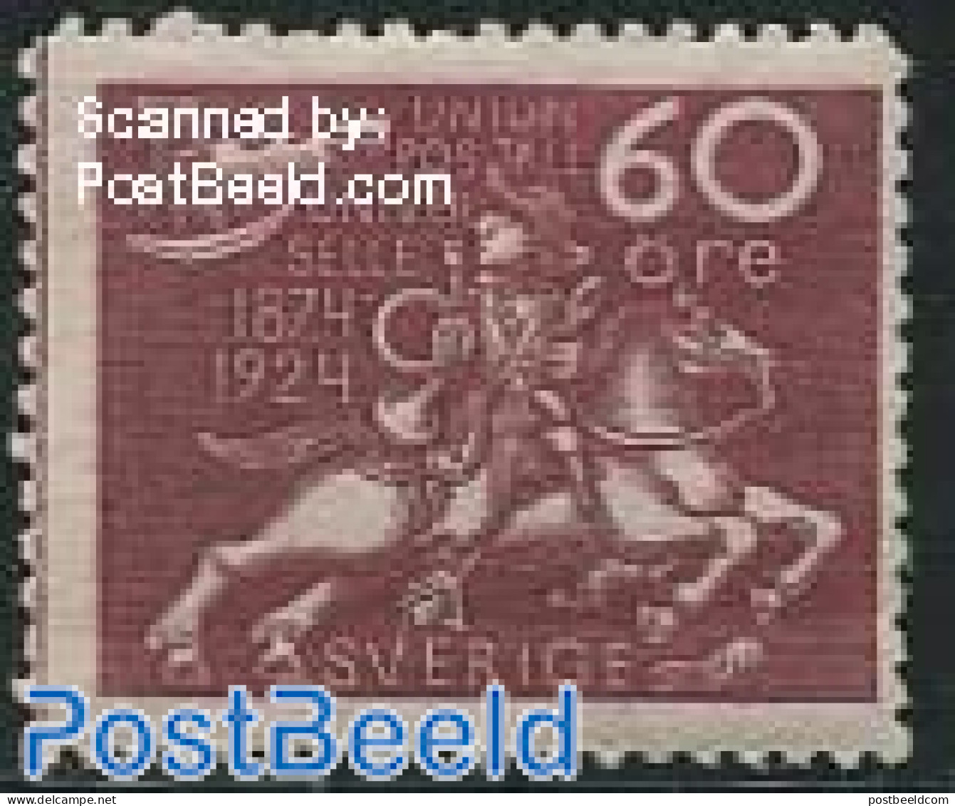 Sweden 1924 60o, Stamp Out Of Set, Unused (hinged), Nature - Horses - Ongebruikt