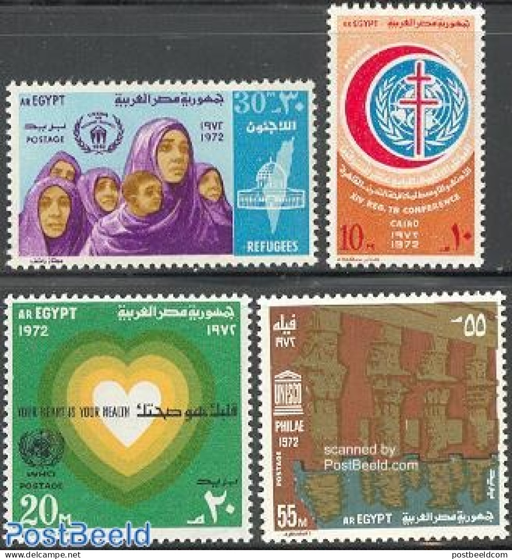 Egypt (Republic) 1972 United Nations 4v, Mint NH, History - Unesco - United Nations - Unused Stamps