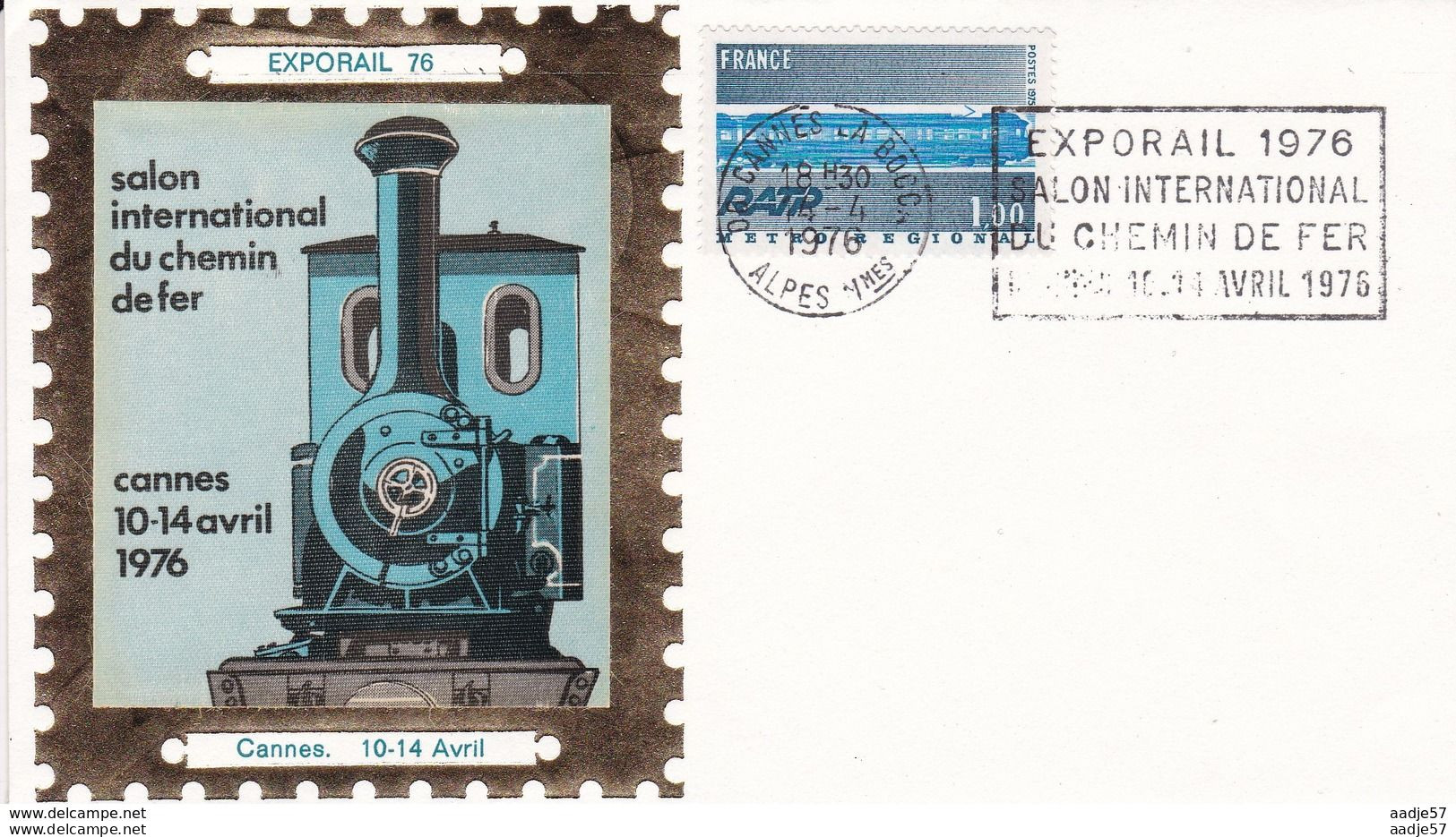 Frankreich France 14.04.1978 Exporail 76 Flag Meter Cut - Trenes