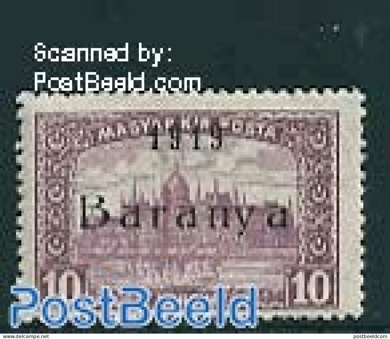 Hungary 1919 Baranya, 10Kr, Stamp Out Of Set, Unused (hinged) - Neufs