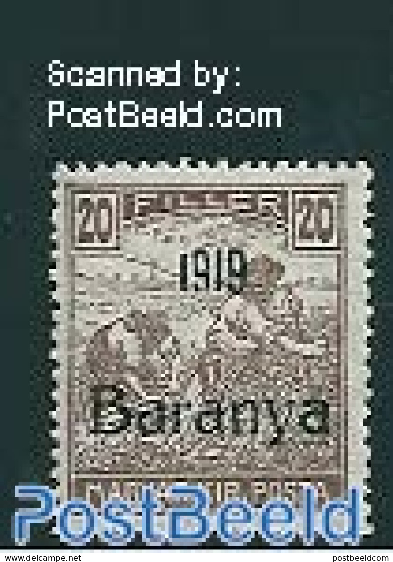 Hungary 1919 Baranya, 20f, Stamp Out Of Set, Unused (hinged) - Nuevos