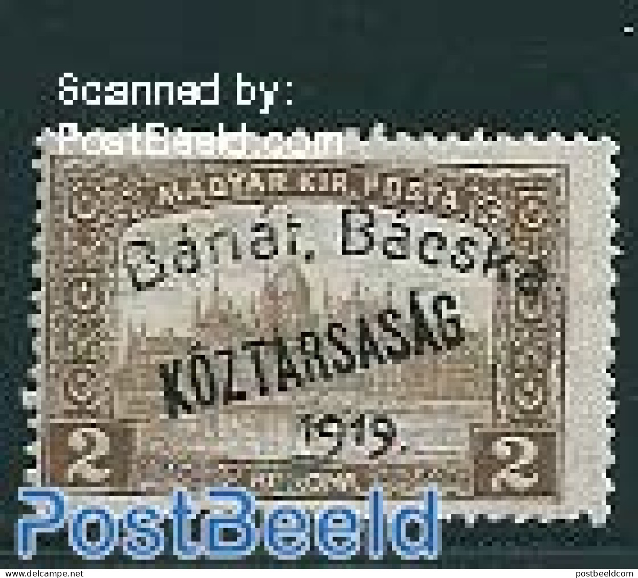 Hungary 1919 Banat Bacska, 2Kr, Stamp Out Of Set, Unused (hinged) - Nuovi