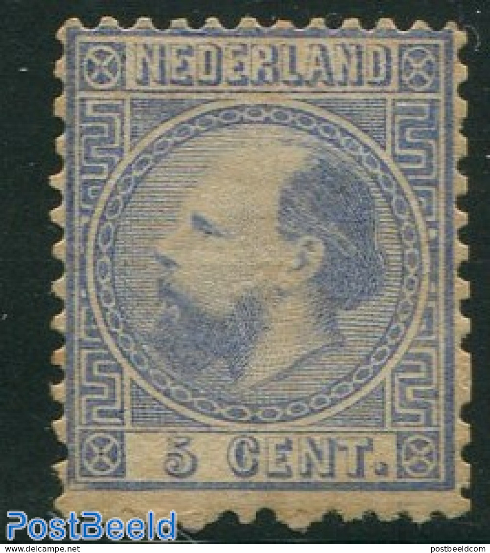 Netherlands 1867 5c, Type II, Perf. 12.75:11.75, Unused (hinged) - Nuovi