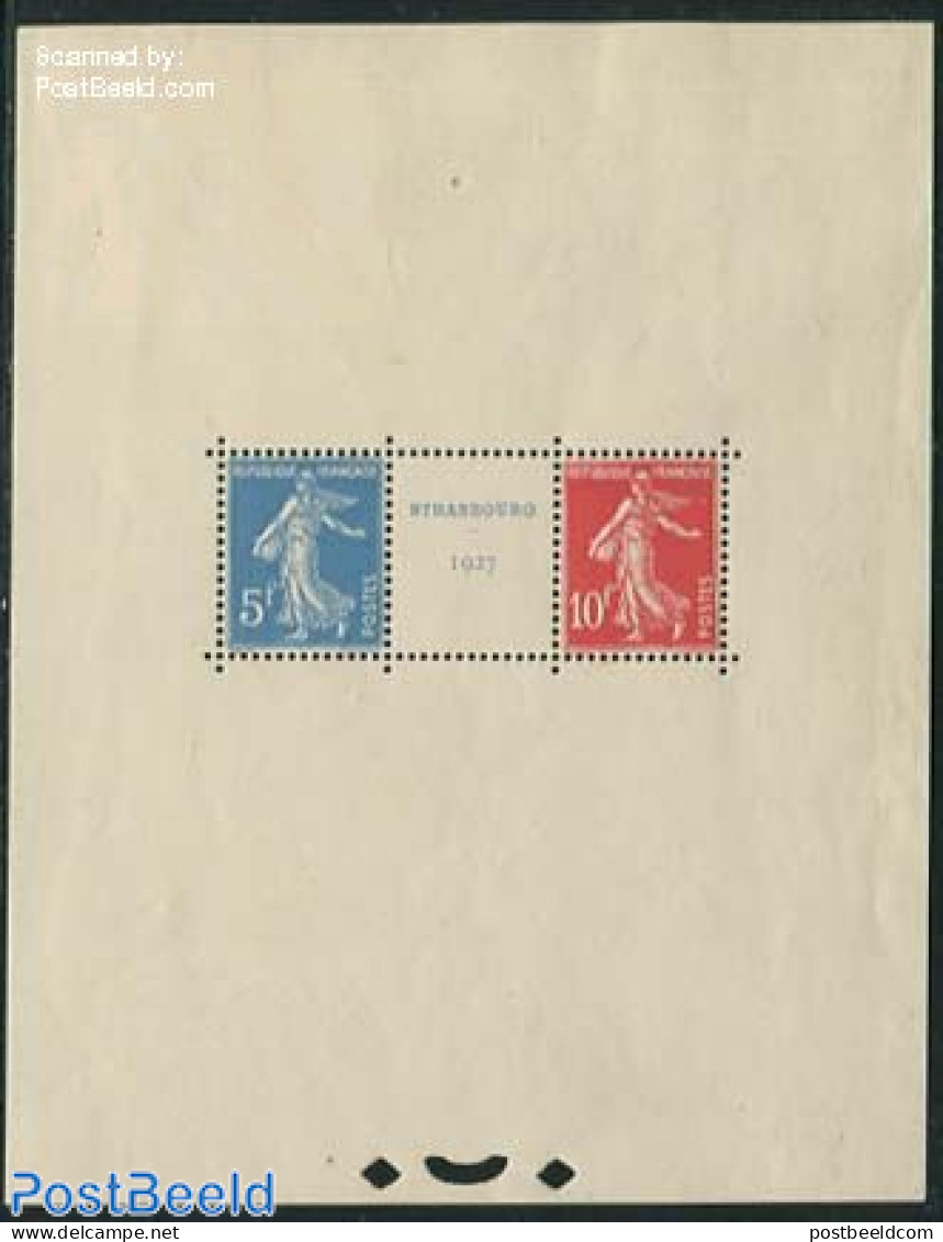France 1927 Stamp Exposition S/s, Mint NH, Philately - Neufs