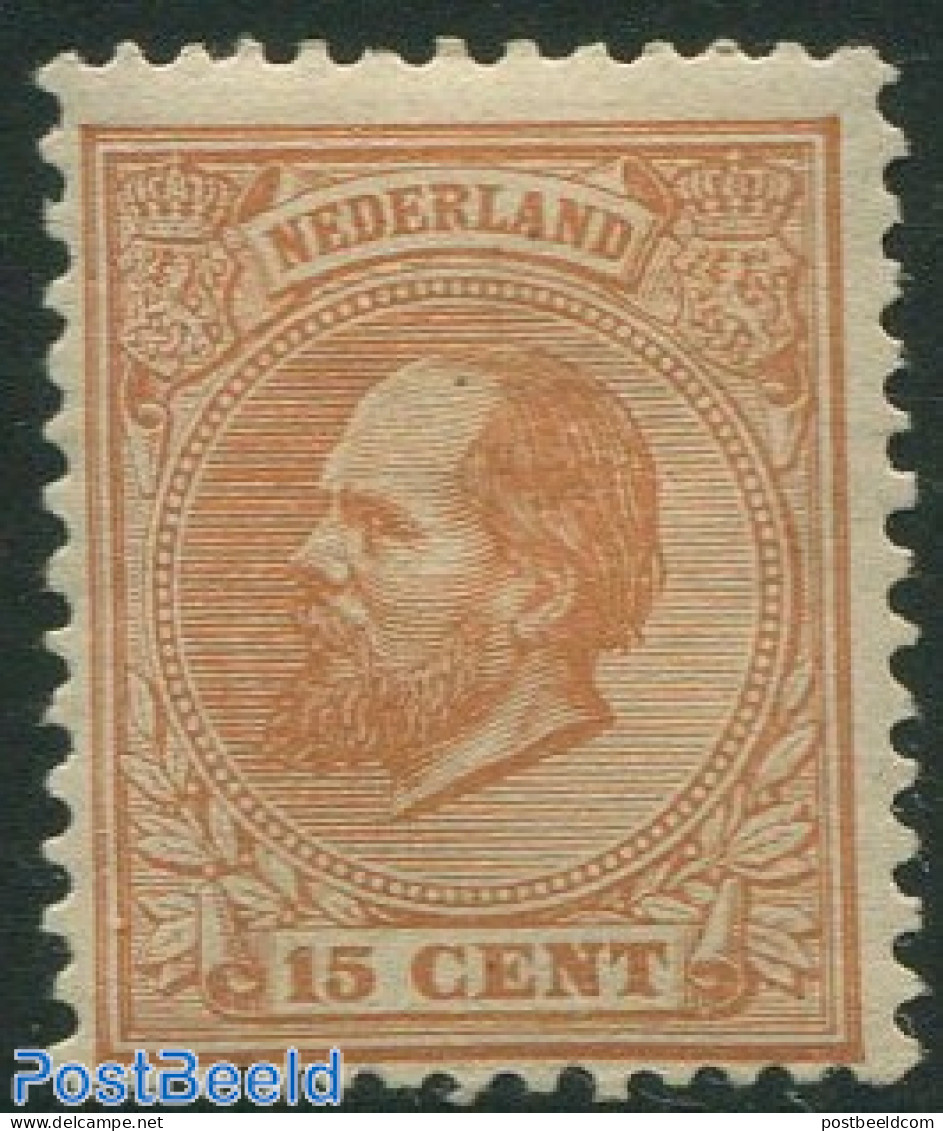 Netherlands 1875 15c, Perf. 12.5:12, Stamp Out Of Set, Unused (hinged) - Ongebruikt