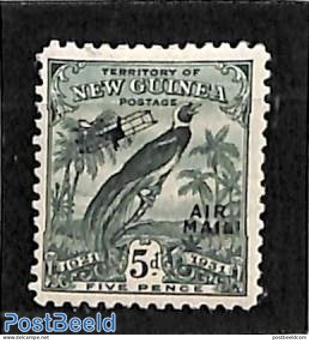 British New Guinea 1931 5p, Stamp Out Of Set, Unused (hinged), Nature - Transport - Birds - Aircraft & Aviation - Airplanes