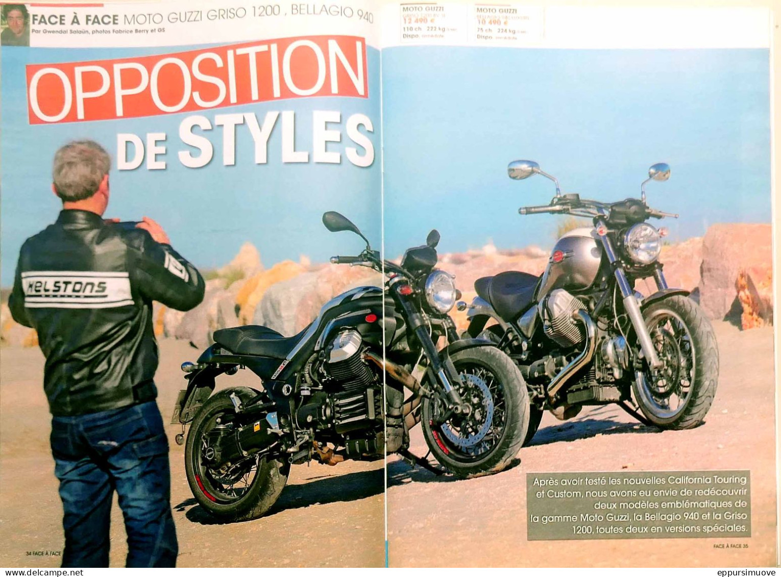 Article Papier 6 Pages MOTO GUZZI GRISO + BELLAGIO Mai 2013 MJFL - Zonder Classificatie