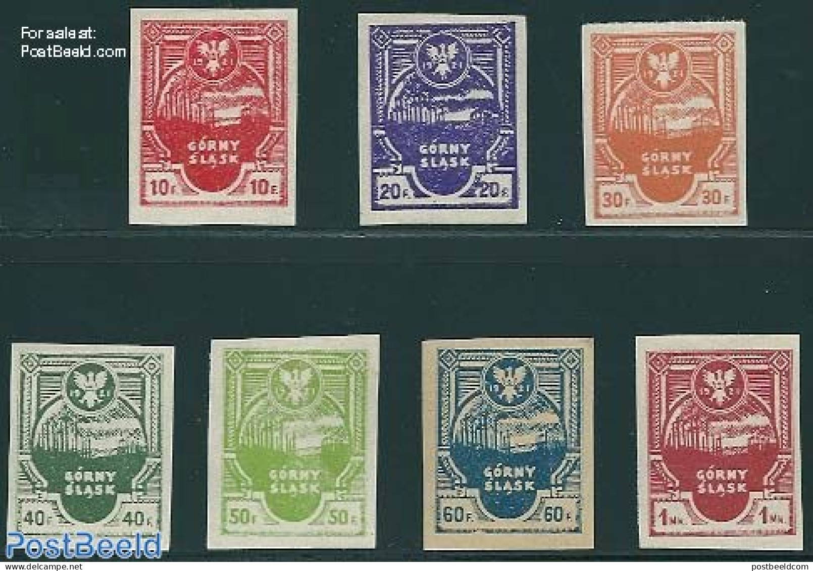 Poland 1921 East Upper Silesia 7v, Imperforated, Unused (hinged) - Unused Stamps