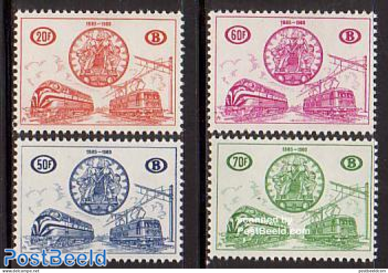 Belgium 1960 Railway Stamps 4v, Mint NH, Transport - Railways - Ungebraucht