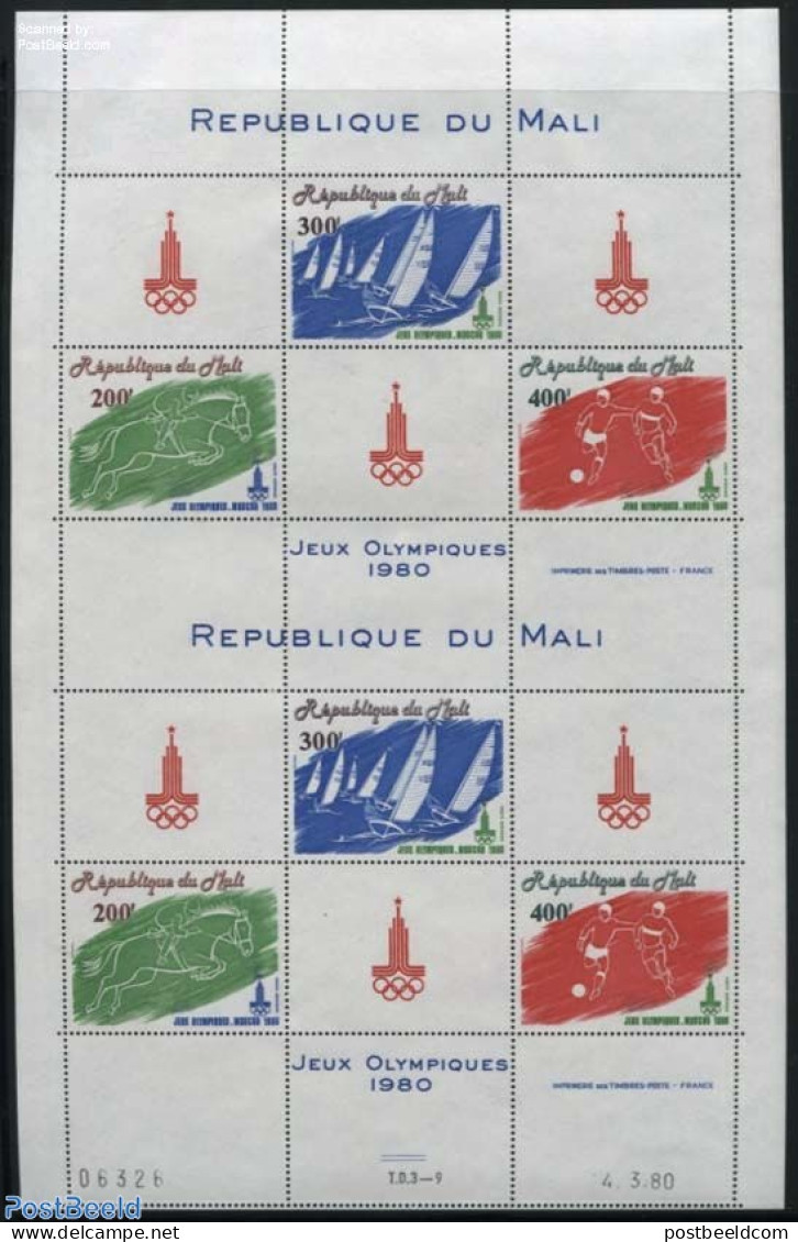 Mali 1980 Olympic Games M/s, Mint NH, Sport - Olympic Games - Sport (other And Mixed) - Malí (1959-...)