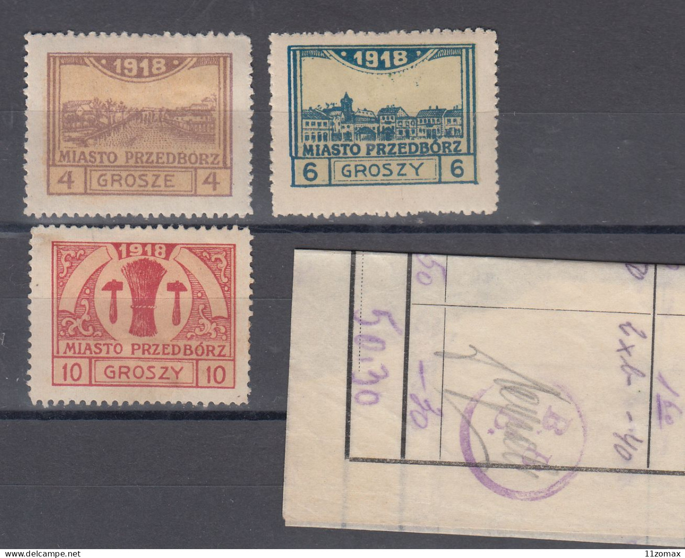 PRZEDBORZ 1918. MiNr 4A-6A Genuine Perf. 11,1/2 MH - Nice Gum (nr.6A MLH) - VIPauction001 - Nuevos