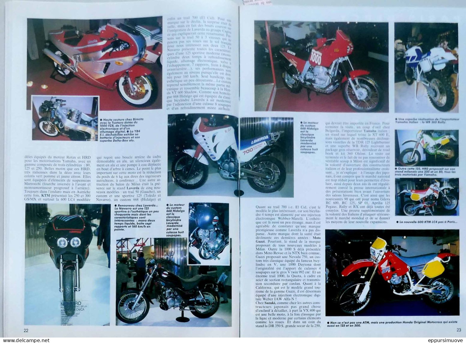 Article Papier 6 Pages SALON DE MILAN APRILIA GILERA BIMOTA KAWA HONDA MOTO GUZZI Novembre 1989 MrFL - Unclassified