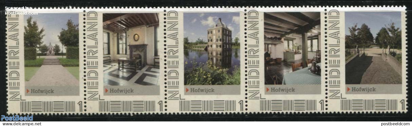 Netherlands - Personal Stamps TNT/PNL 2012 Hofwijck 5V [::::], Mint NH, Nature - Trees & Forests - Art - Castles & For.. - Rotary, Lions Club