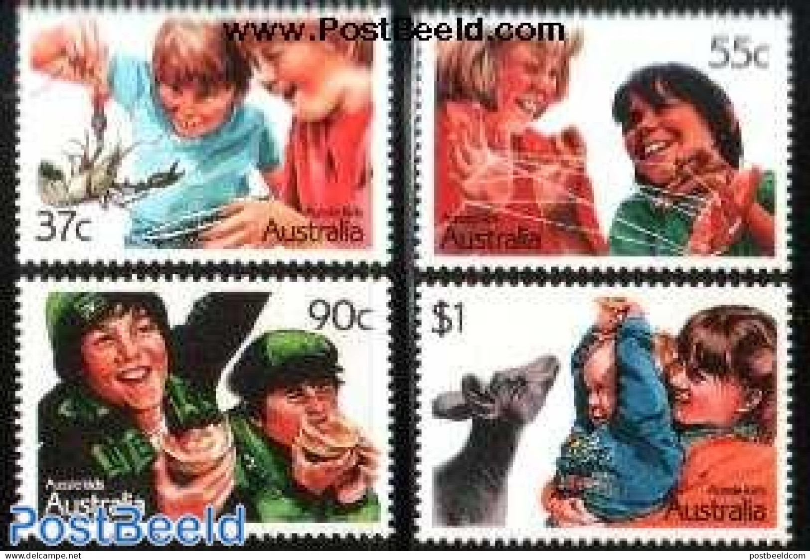 Australia 1987 Aussi Kids 4v, Mint NH, Nature - Sport - Various - Animals (others & Mixed) - Scouting - Toys & Childre.. - Unused Stamps