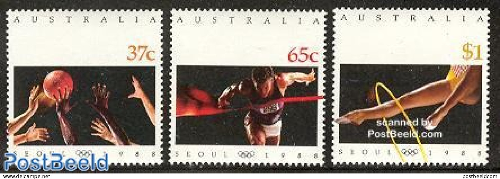 Australia 1988 Olympic Games Seoul 3v, Mint NH, Sport - Basketball - Gymnastics - Olympic Games - Neufs