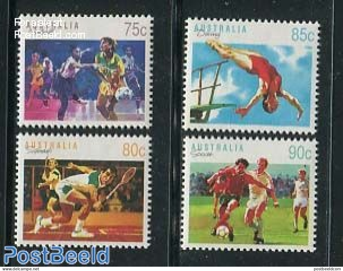 Australia 1991 Sports 4v, Mint NH, Sport - Badminton - Football - Sport (other And Mixed) - Swimming - Nuevos