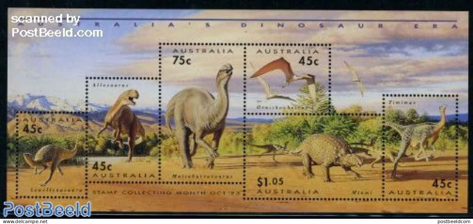 Australia 1993 Prehistoric Animals S/s, Mint NH, Nature - Prehistoric Animals - Unused Stamps