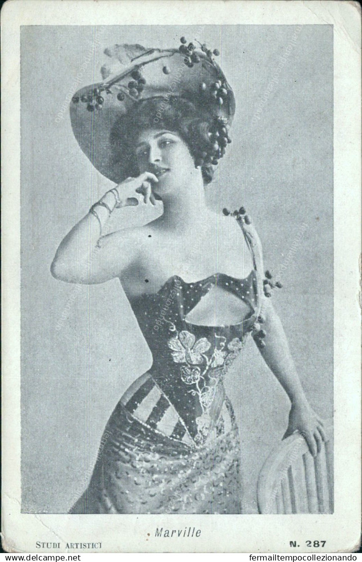 S892 Cartolina Personaggi Famosi Marville Attrice Actress  Teatro Theater - Künstler