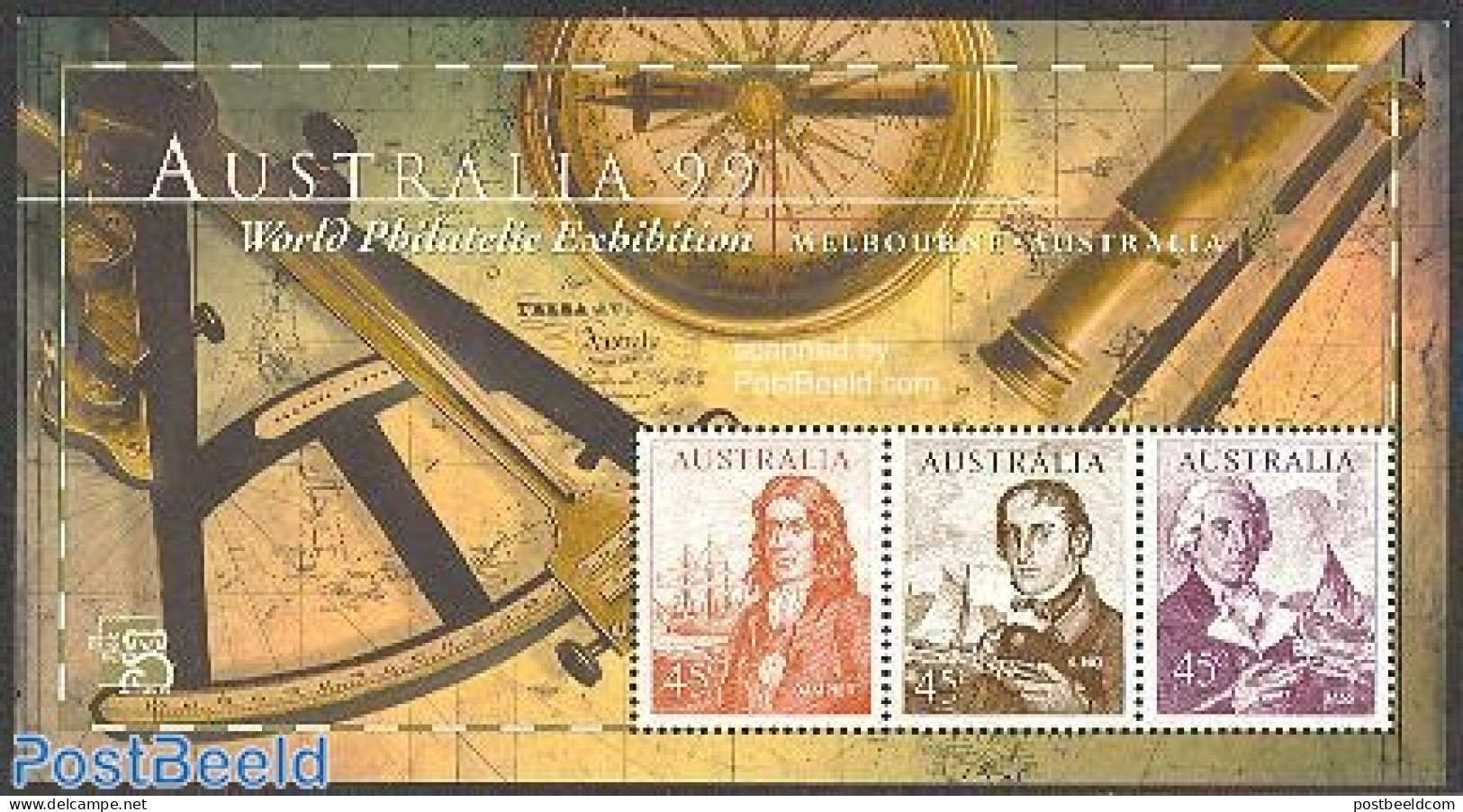 Australia 1999 Australia 99 S/s, Mint NH, History - Transport - Explorers - Philately - Stamps On Stamps - Ships And B.. - Ongebruikt
