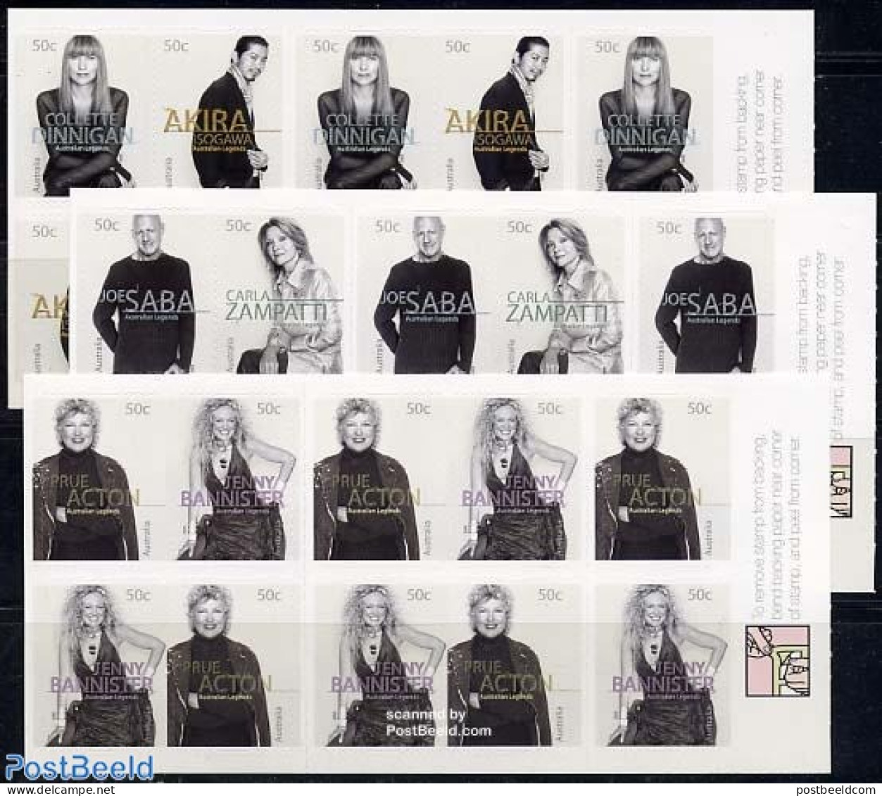 Australia 2005 Fashion Designers 3 Booklets, Mint NH, Stamp Booklets - Art - Fashion - Ungebraucht