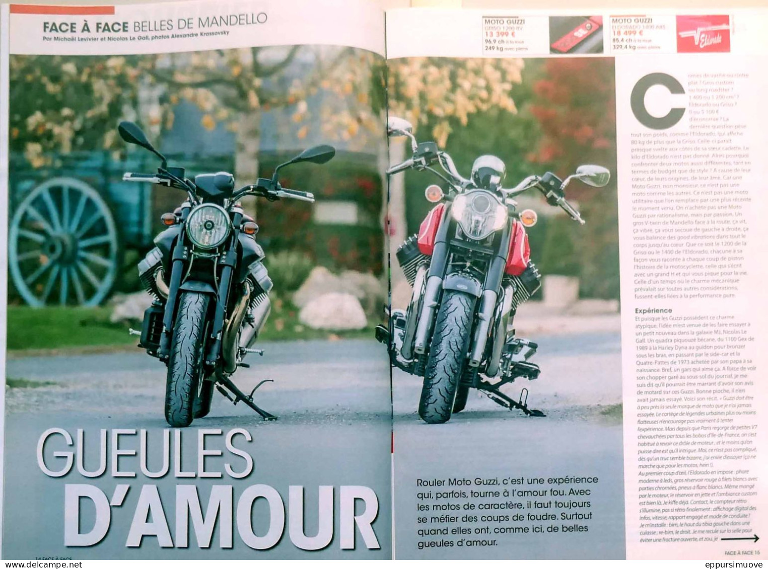 Article Papier 8 Pages MOTO GUZZI GRISO 1200 8V + ELDORADO 1400 ABS Novembre 2015 MJFL - Non Classés