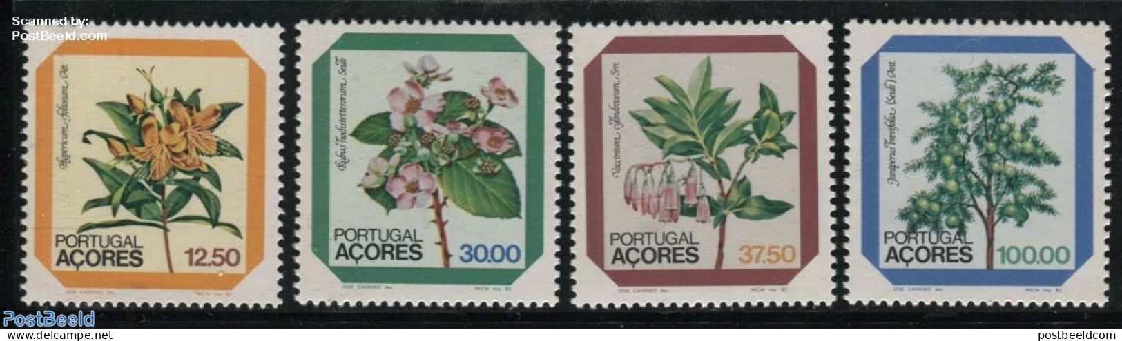 Azores 1983 Wild Flowers 4v, Mint NH, Nature - Flowers & Plants - Azores