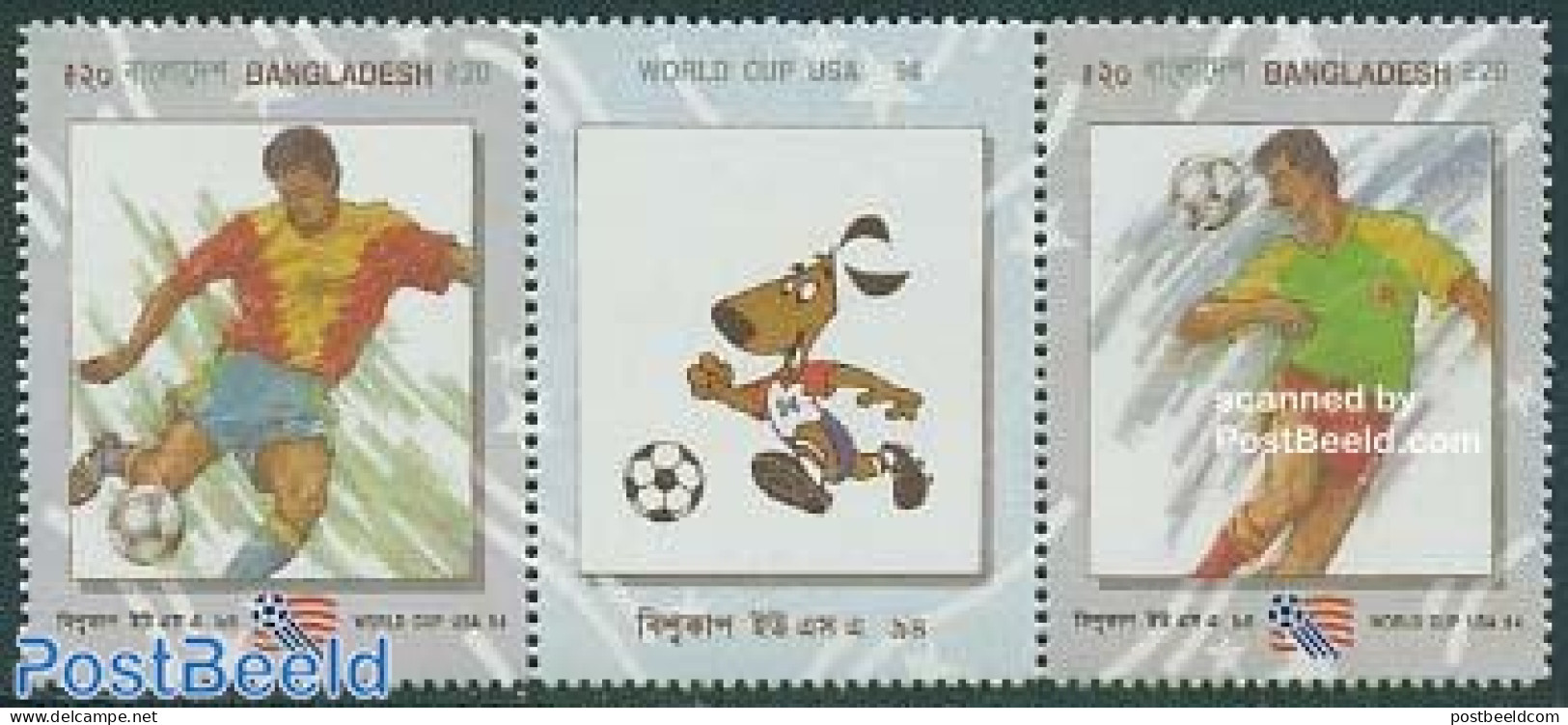 Bangladesh 1994 World Cup Football 2v+tab [:T:], Mint NH, Sport - Football - Bangladesch