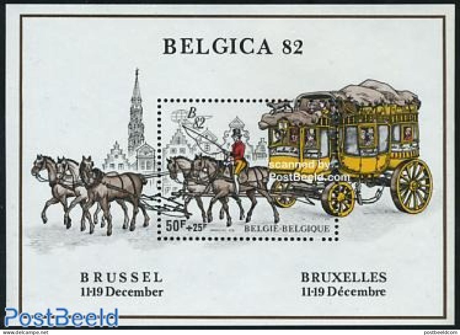 Belgium 1982 Belgica 82 S/s, Mint NH, Nature - Transport - Dogs - Horses - Post - Coaches - Ongebruikt