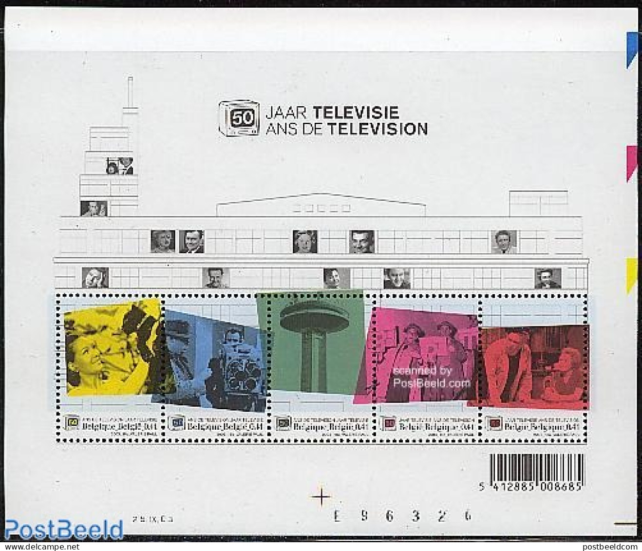 Belgium 2003 50 Years Television S/s, Mint NH, Performance Art - Radio And Television - Nuovi