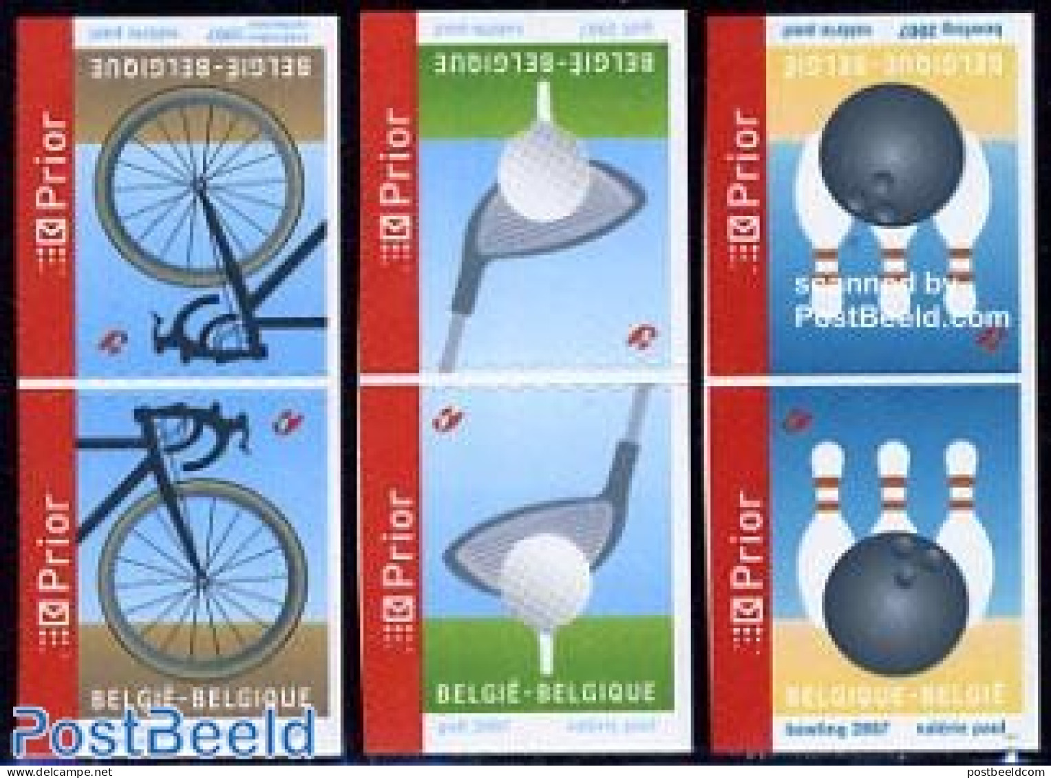 Belgium 2007 Sports 6v S-a (from Booklets), Mint NH, Sport - Cycling - Golf - Sport (other And Mixed) - Nuevos