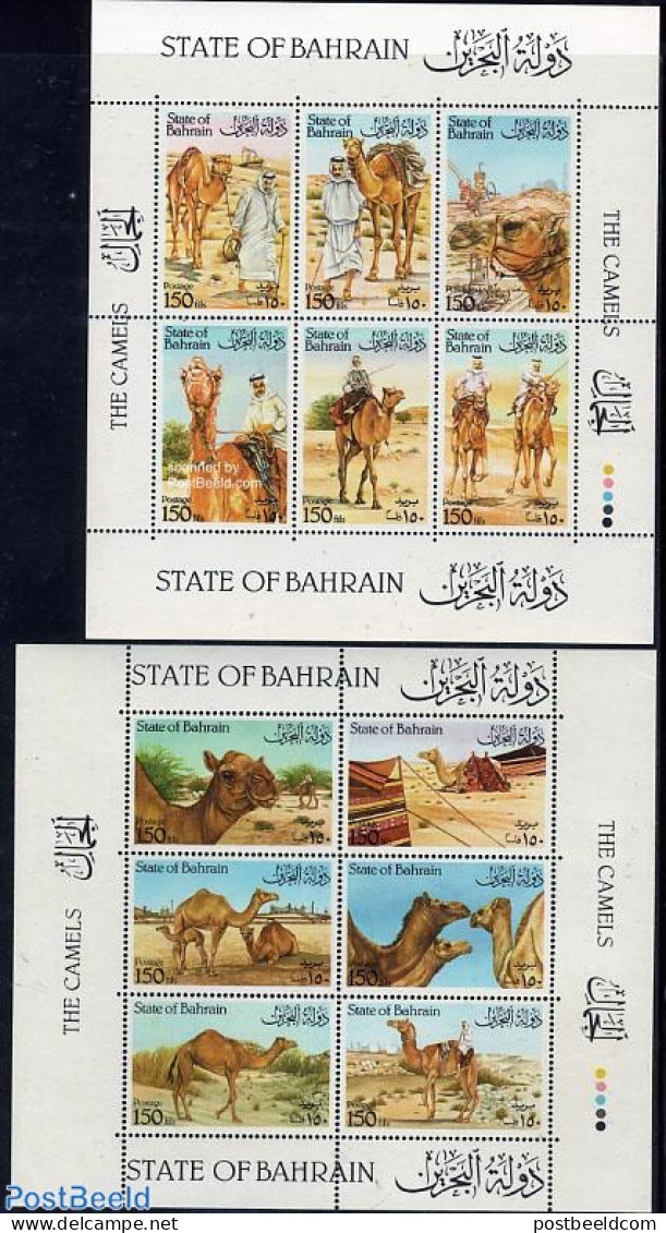 Bahrain 1989 Dromedary 2x6v M/s, Mint NH, Nature - Animals (others & Mixed) - Camels - Bahrein (1965-...)