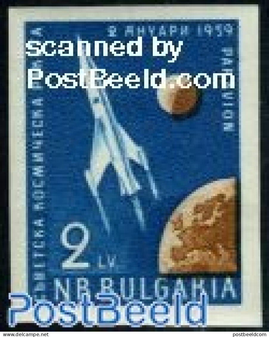 Bulgaria 1959 Moonsonde 1v Imperforated, Mint NH, Transport - Space Exploration - Ungebraucht