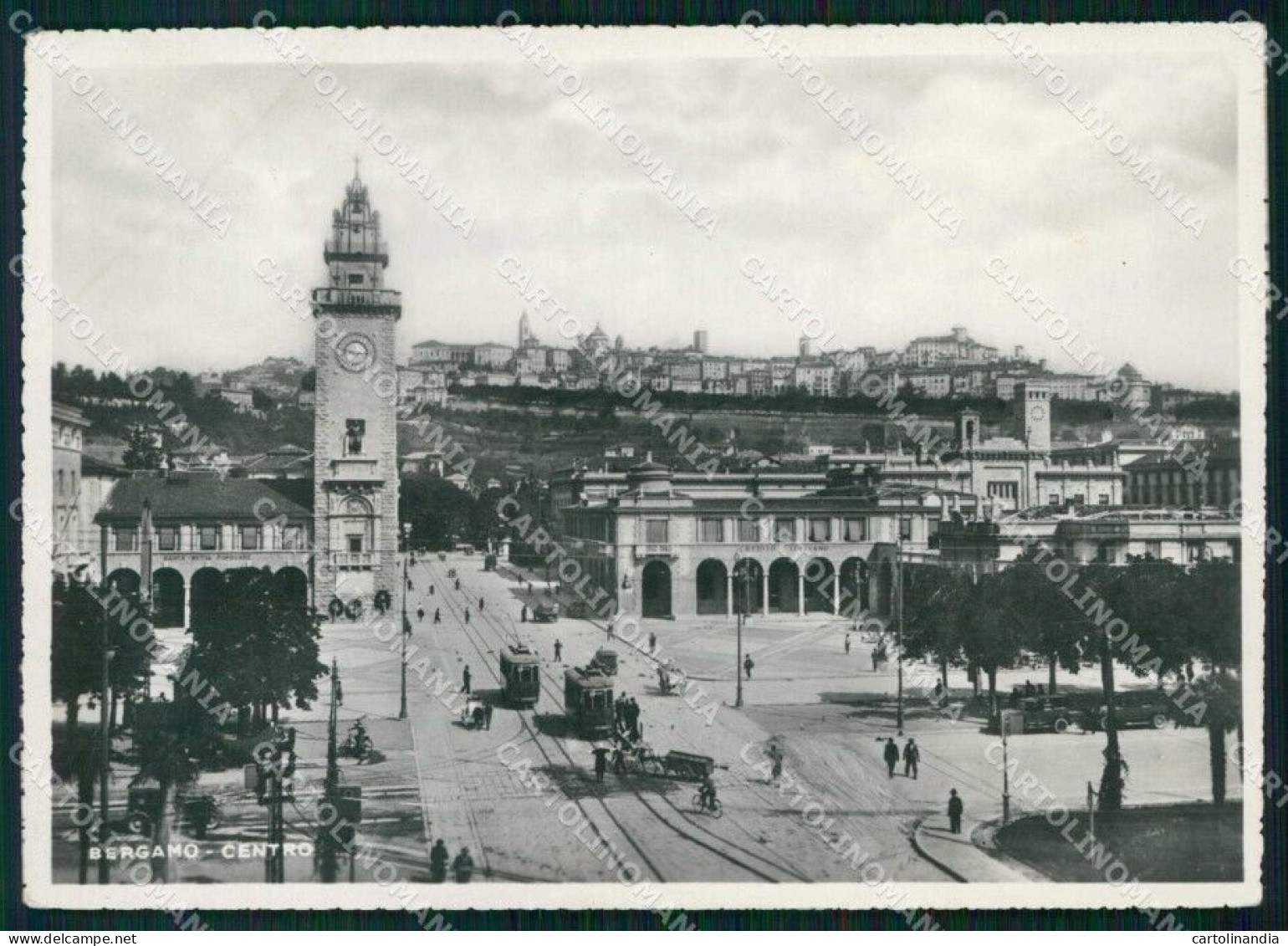 Bergamo Città Centro Tram FG Foto Cartolina RT4353 - Bergamo