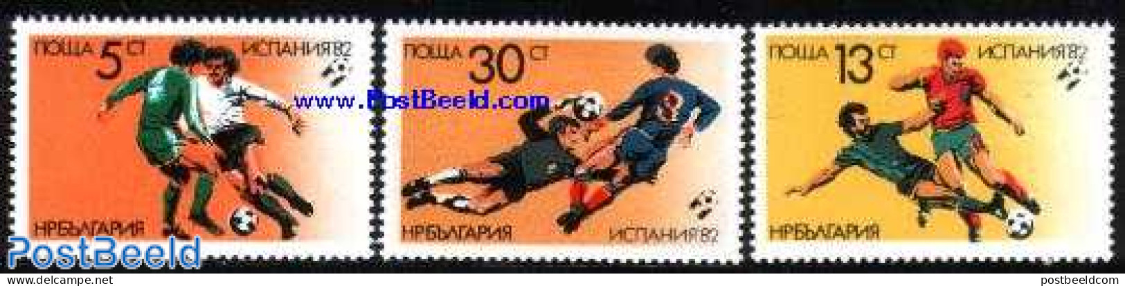 Bulgaria 1982 World Cup Football 3v, Mint NH, Sport - Football - Nuevos