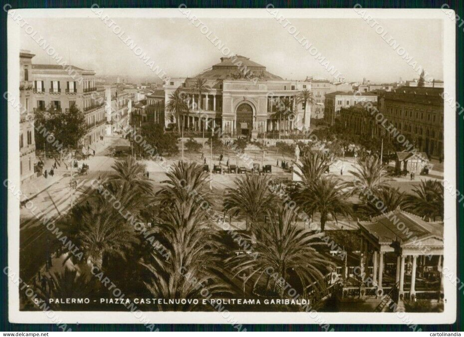 Palermo Città Piazza Castelnuovo Politeama Garibaldi FG Foto Cartolina RT4343 - Palermo