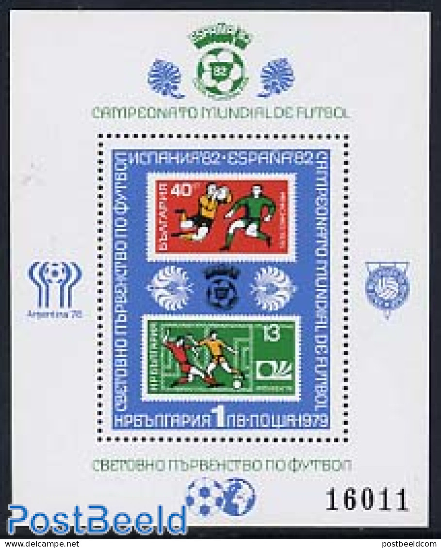Bulgaria 1979 Football Games Spain S/s, Mint NH, Sport - Football - Stamps On Stamps - Ungebraucht
