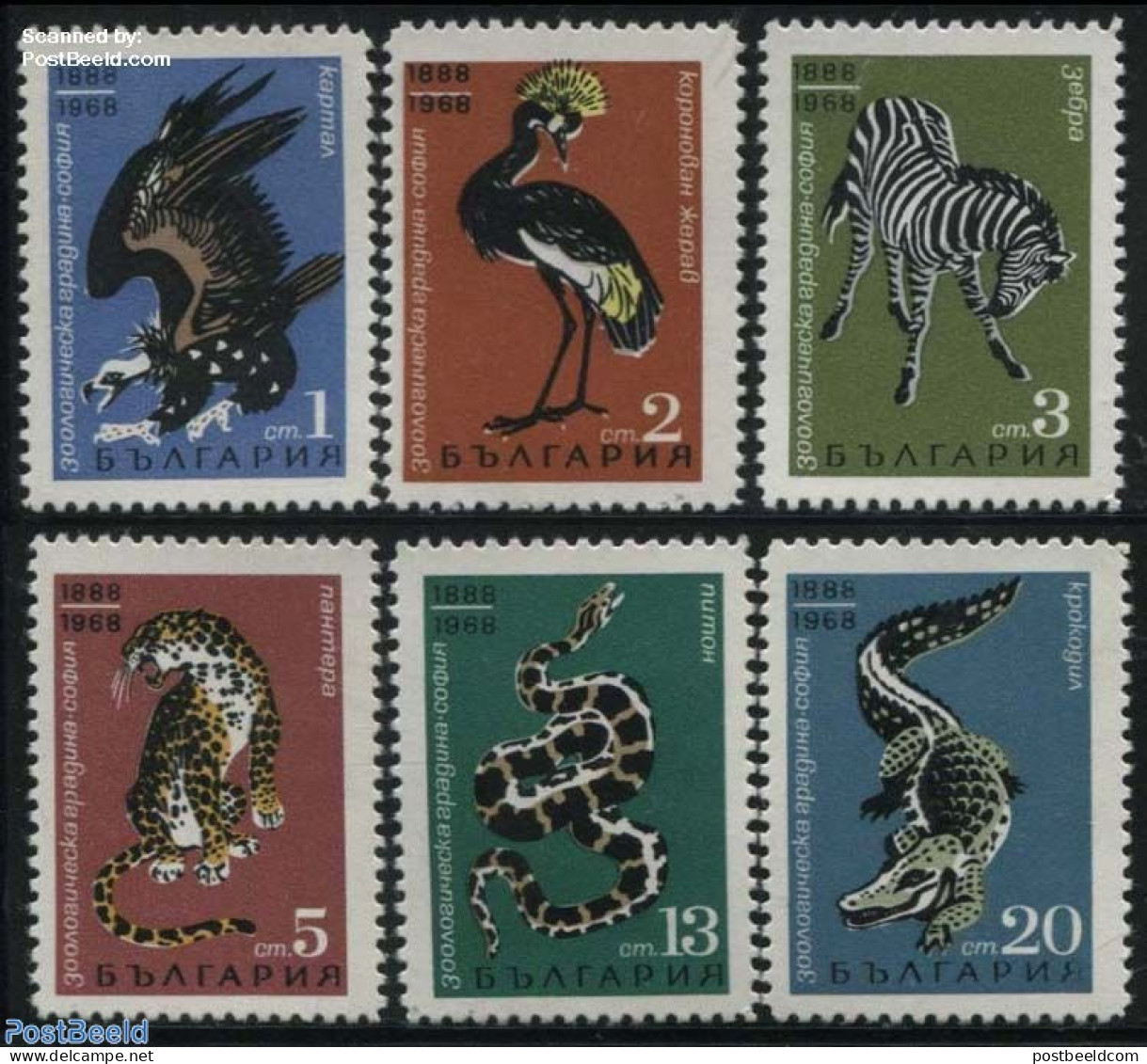Bulgaria 1968 Sofia Zoo 6v, Mint NH, Nature - Animals (others & Mixed) - Birds - Birds Of Prey - Cat Family - Crocodil.. - Unused Stamps