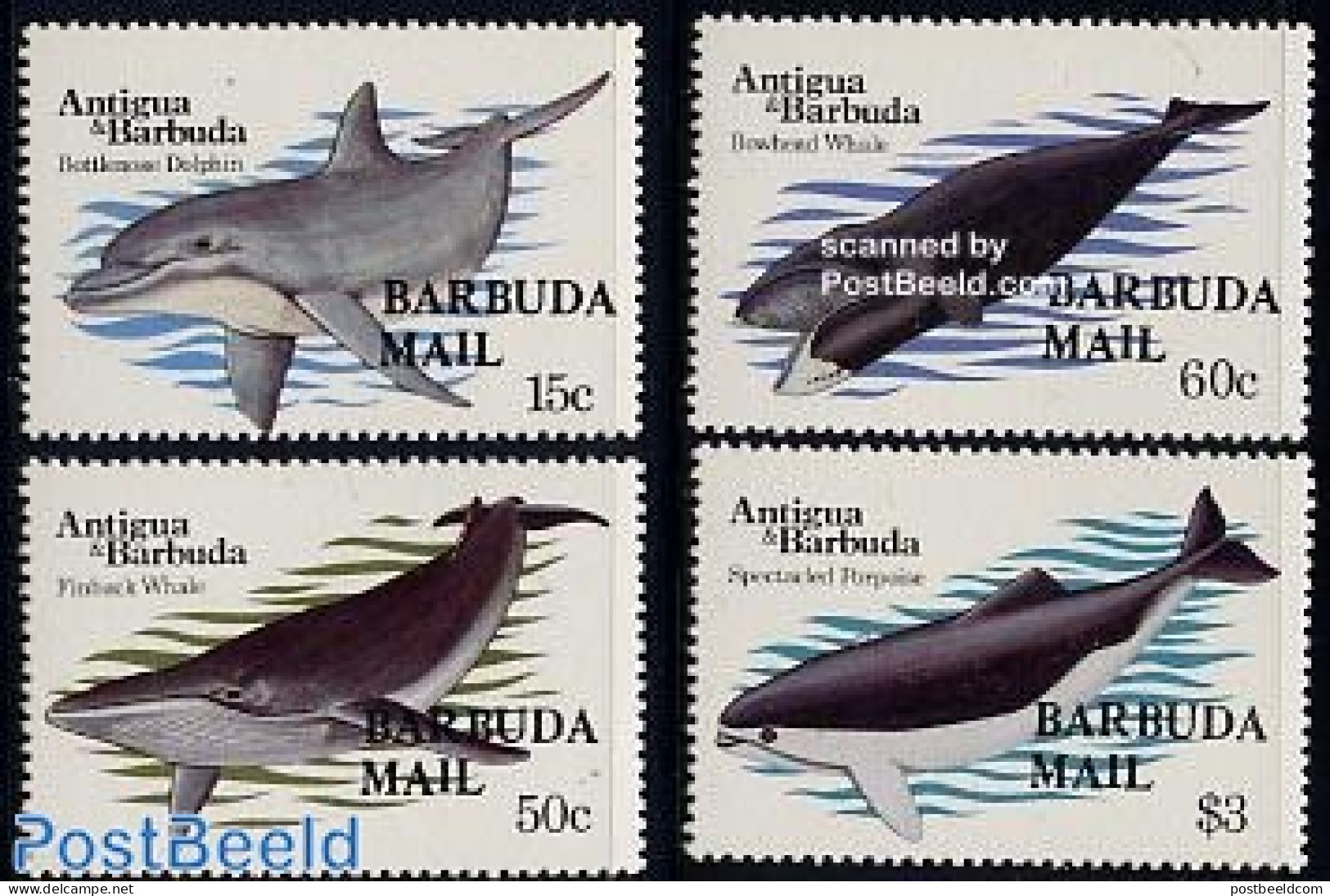 Barbuda 1983 Sea Mammals 4v, Mint NH, Nature - Sea Mammals - Barbuda (...-1981)