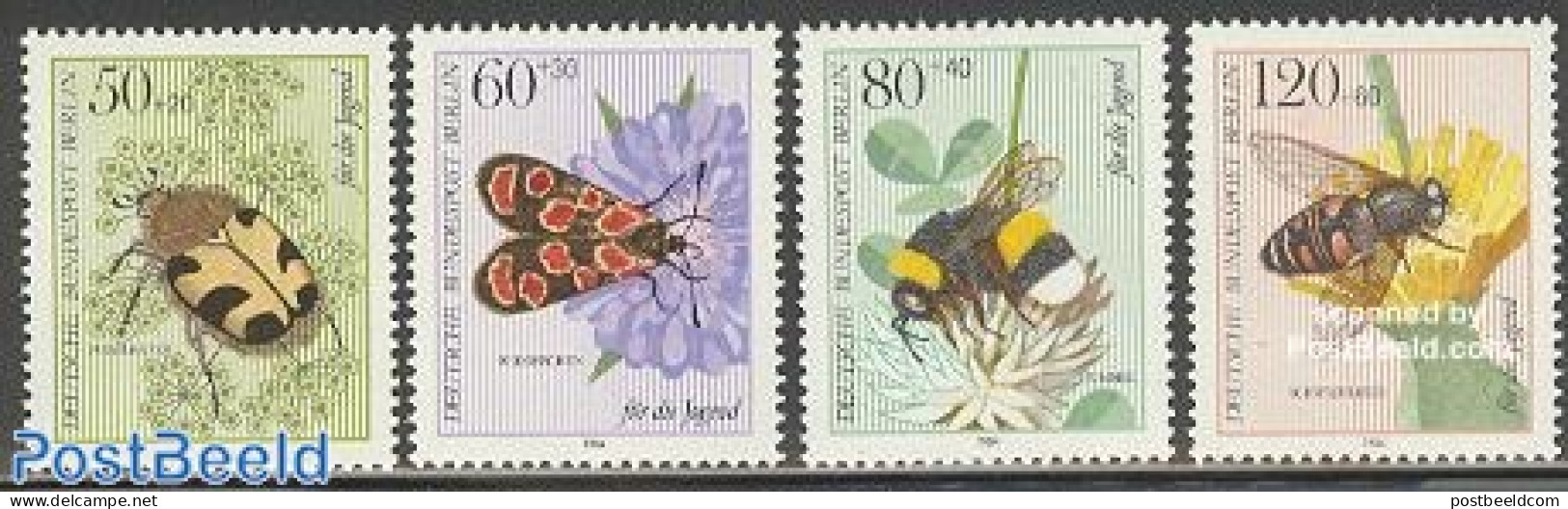 Germany, Berlin 1984 Youth, Insects 4v, Mint NH, Nature - Flowers & Plants - Insects - Ungebraucht