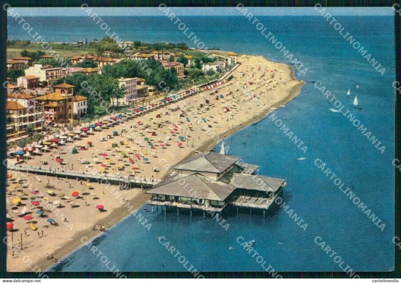 Udine Lignano Sabbiadoro Spiaggia Dall'Aereo FG Cartolina RT4398 - Udine