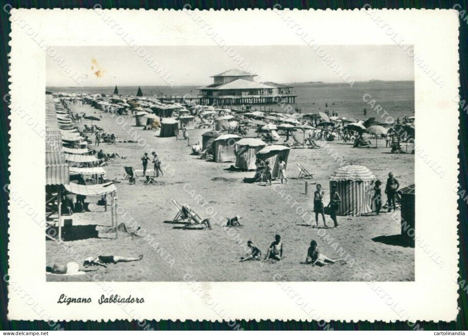 Udine Lignano Sabbiadoro Spiaggia ABRASA FG Foto Cartolina RT4406 - Udine