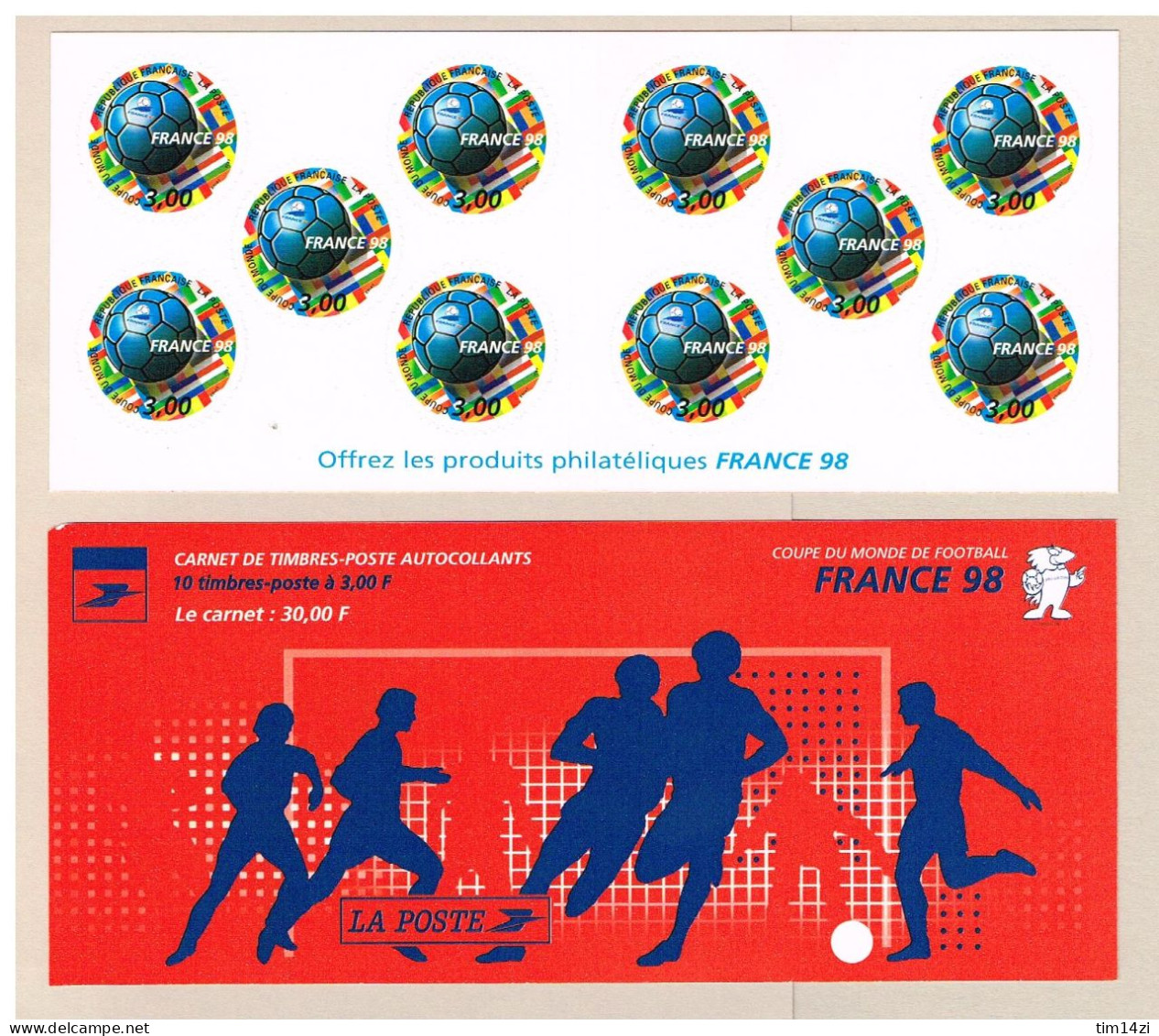 FRANCE - 1998 - CARNET COMMEMORATIF - ADHESIFS** - BC17 Ou BC3140 - FRANCE 98 - COUPE DU MONDE -  Y & T - COTE 15.00 € - Booklets