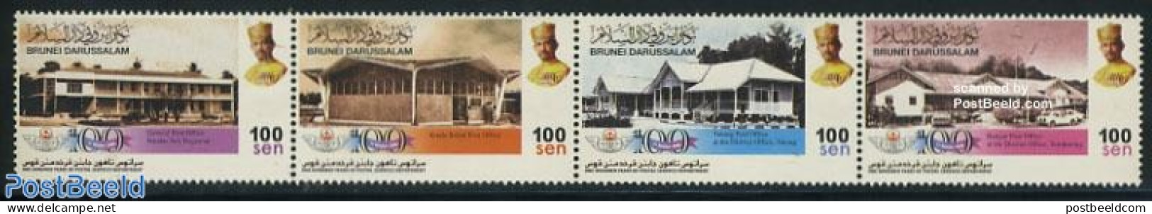 Brunei 2006 100 Years Of Postal Service Department 4v [:::], Mint NH, Transport - Post - Automobiles - Post