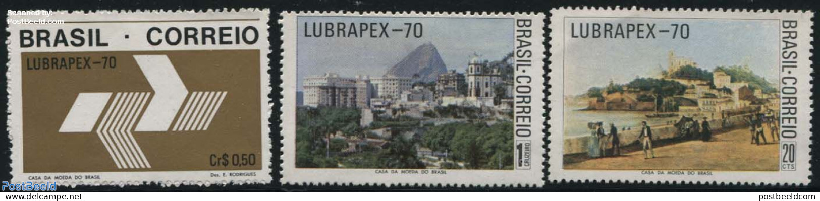 Brazil 1970 Lubrapex 3v, Mint NH, Art - Paintings - Unused Stamps